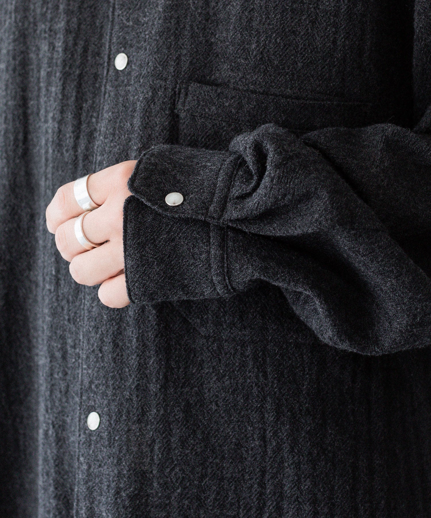 phebus フィーバス WOOL AMUNZEN SHIRTのCHARCOAL 公式通販サイトsession福岡セレクトショップ