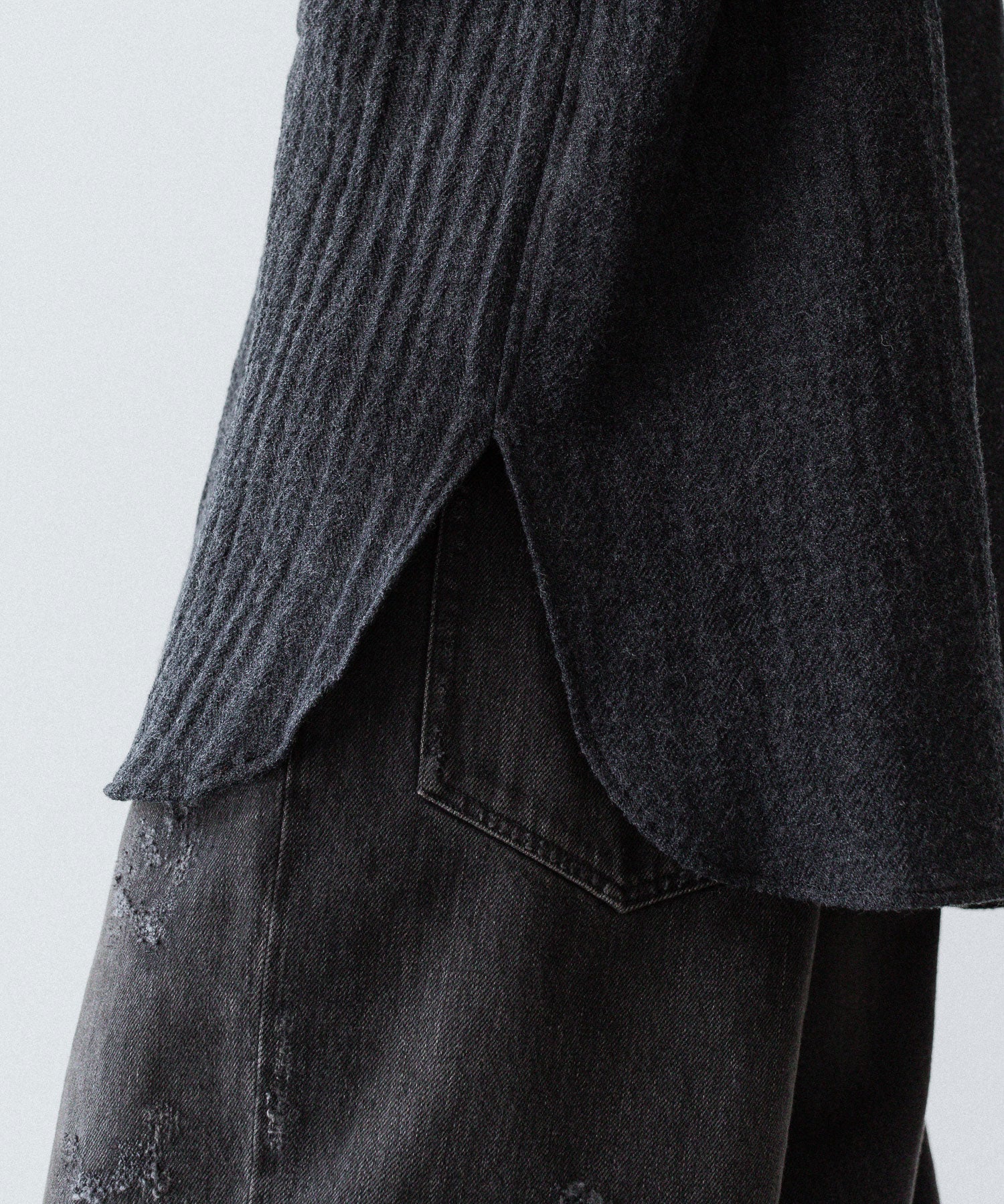 phebus フィーバス WOOL AMUNZEN SHIRTのCHARCOAL 公式通販サイトsession福岡セレクトショップ
