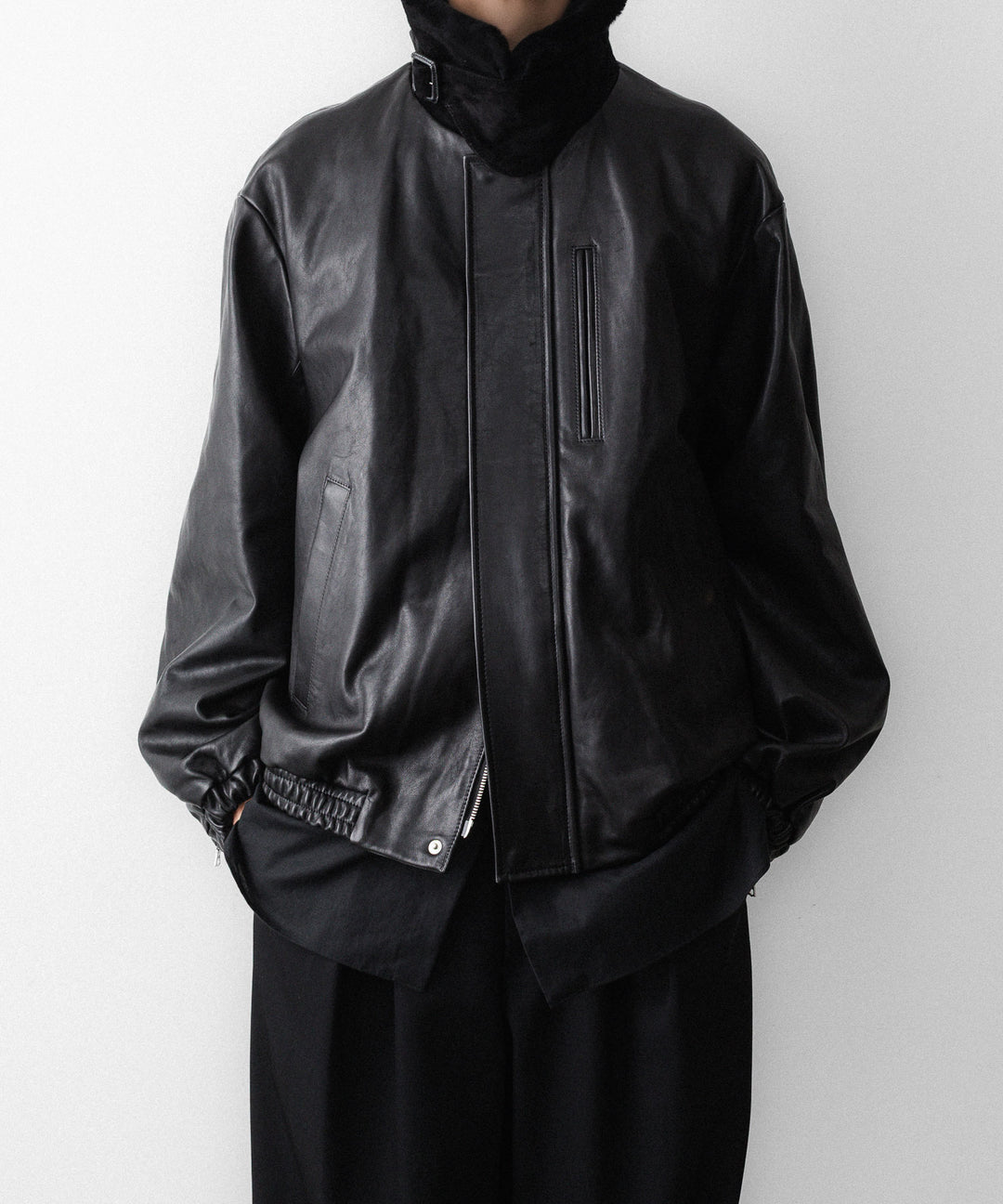 ssstein(シュタイン)のMOUTON COLLAR CALF ZIP JACKET - BLACKの公式通販サイトsession福岡セレクトショップ