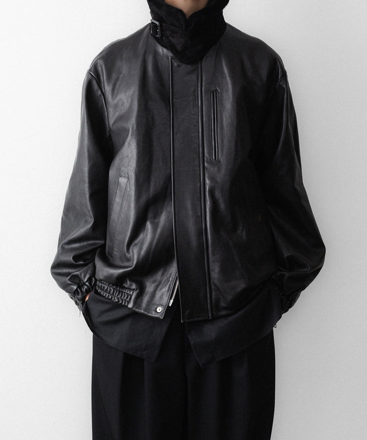 ssstein(シュタイン)のMOUTON COLLAR CALF ZIP JACKET - BLACKの公式通販サイトsession福岡セレクトショップ