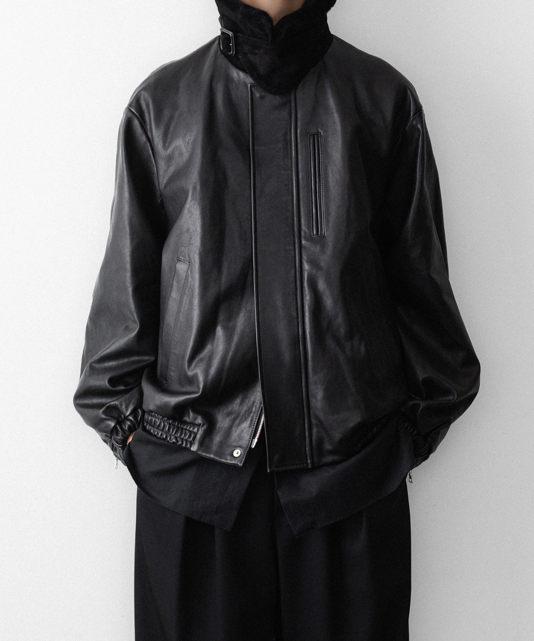 ssstein(シュタイン)のMOUTON COLLAR CALF ZIP JACKET - BLACKの公式通販サイトsession福岡セレクトショップ