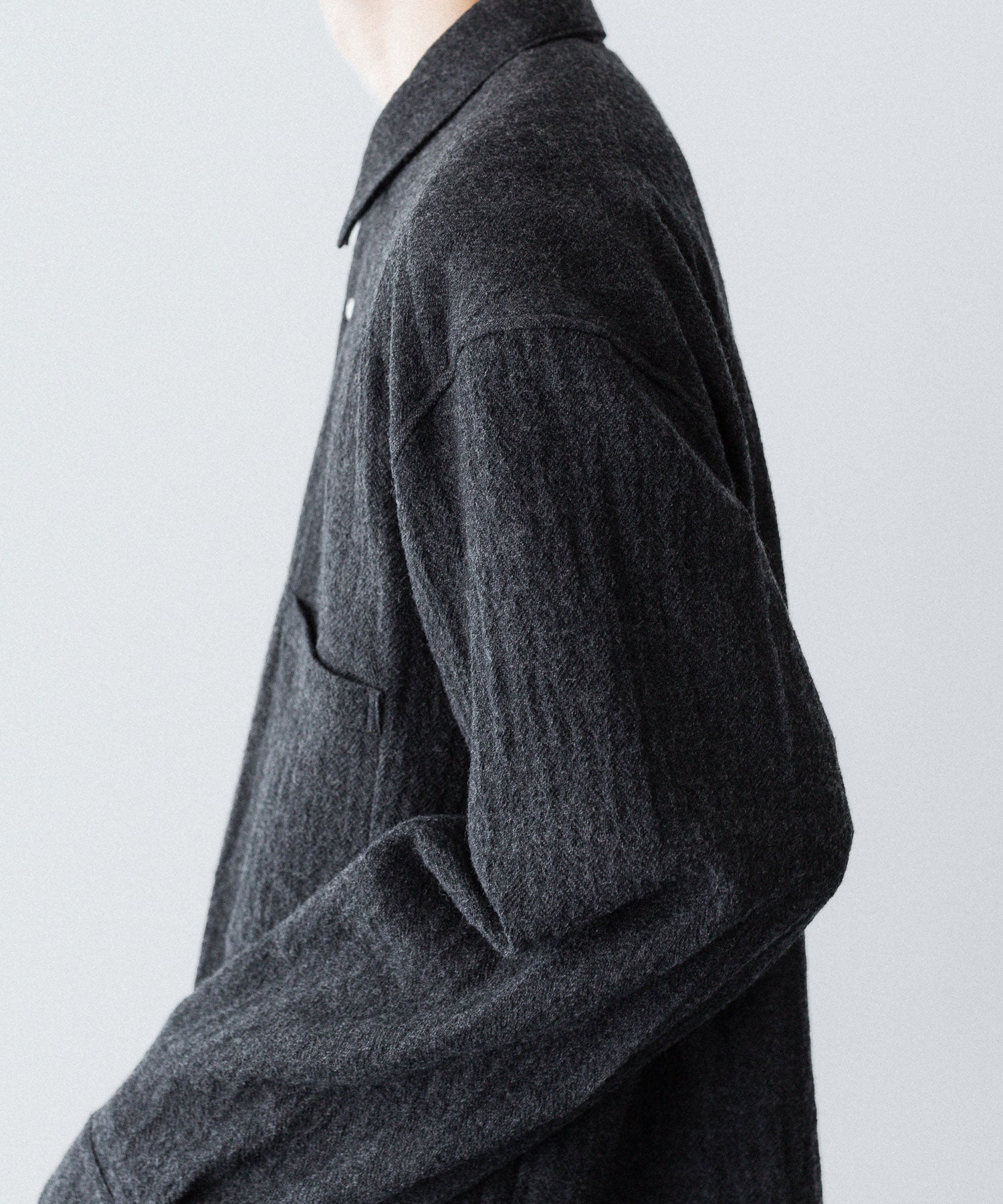 phebus フィーバス WOOL AMUNZEN SHIRTのCHARCOAL 公式通販サイトsession福岡セレクトショップ