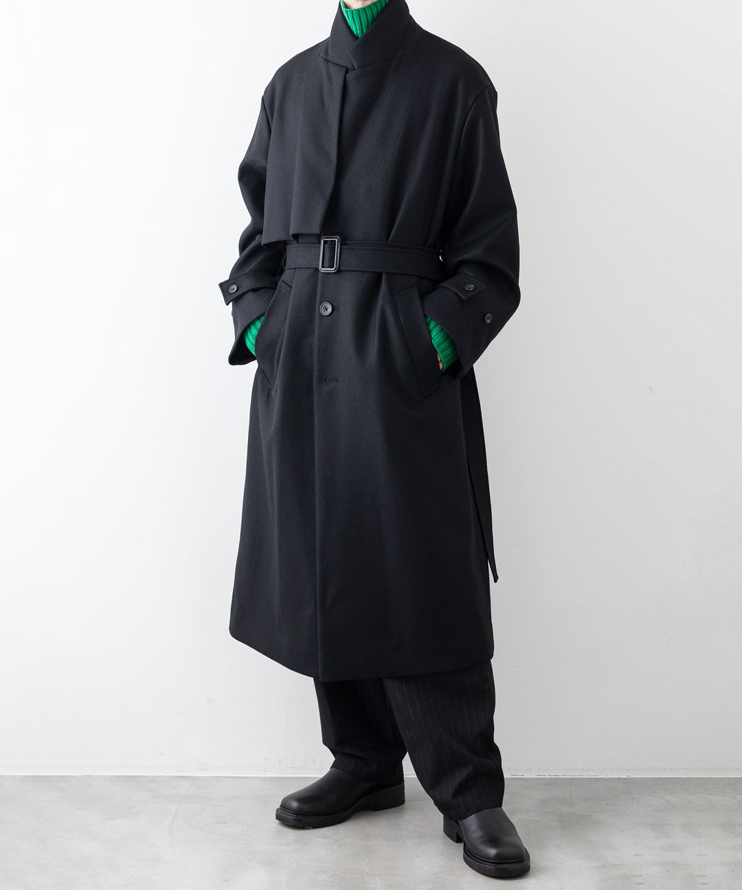 stein シュタイン 23aw LAY CHESTER COAT - BLACK sessionセッション福岡セレクトショップ 公式通販サイト