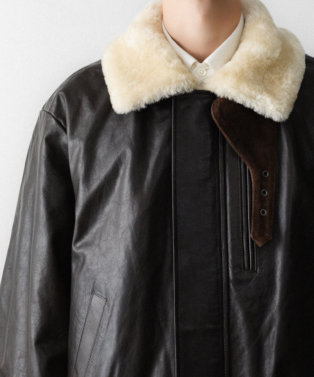 ssstein(シュタイン)のMOUTON COLLAR CALF ZIP JACKET - DARK BROWNの公式通販サイトsession福岡セレクトショップ