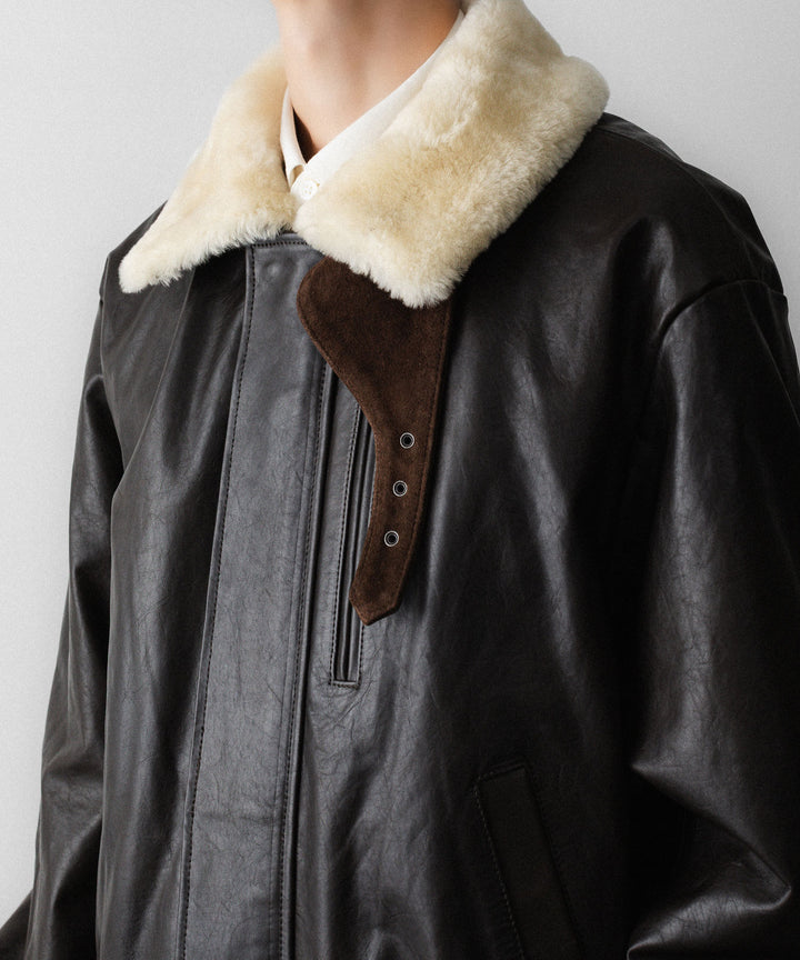 ssstein(シュタイン)のMOUTON COLLAR CALF ZIP JACKET - DARK BROWNの公式通販サイトsession福岡セレクトショップ