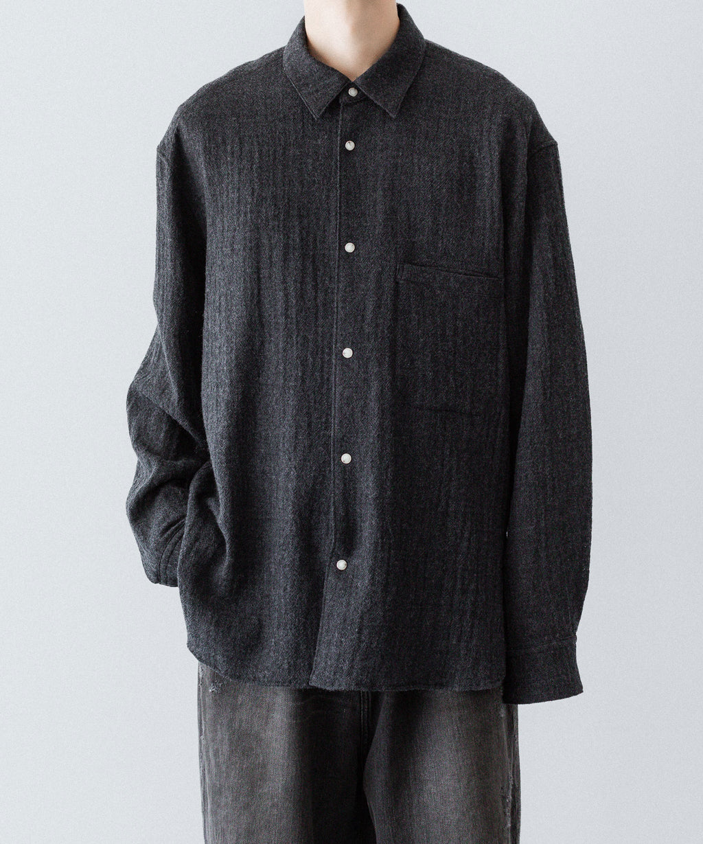 phebus フィーバス WOOL AMUNZEN SHIRTのCHARCOAL 公式通販サイトsession福岡セレクトショップ