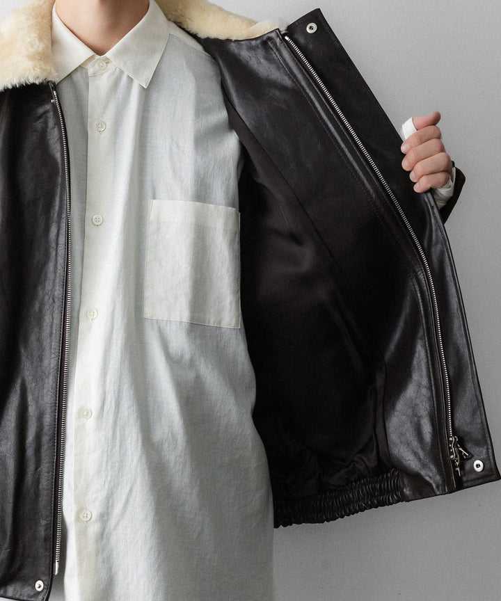 ssstein(シュタイン)のMOUTON COLLAR CALF ZIP JACKET - DARK BROWNの公式通販サイトsession福岡セレクトショップ