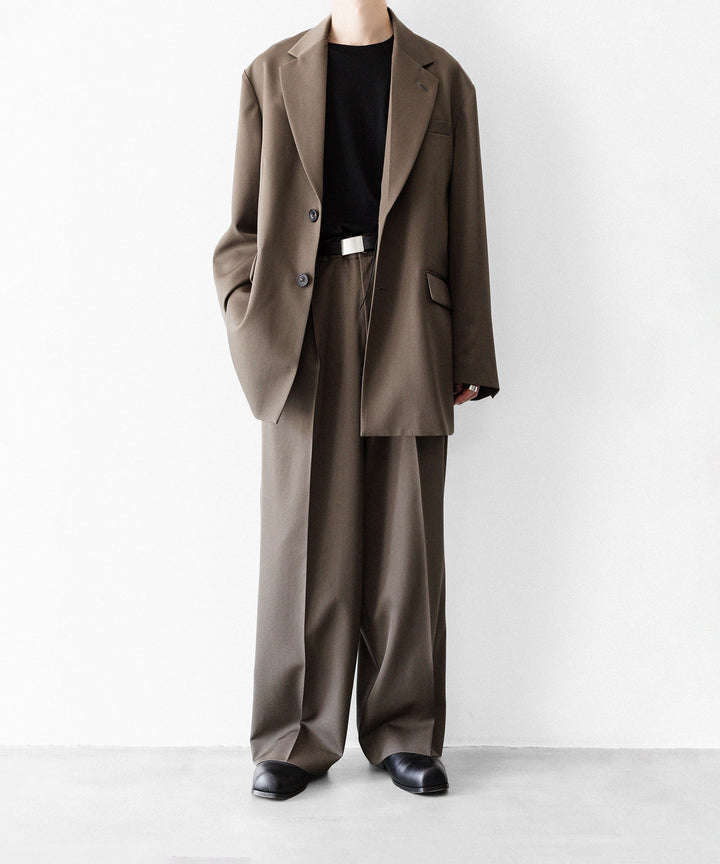 ssstein(シュタイン)のEASY LONG WIDE TROUSERS (2/90 WOOL GABARDINE) - DARK BEIGEの公式通販サイトsession福岡セレクトショップ