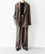 画像をギャラリービューアに読み込む, ssstein(シュタイン)のEASY LONG WIDE TROUSERS (2/90 WOOL GABARDINE) - DARK BEIGEの公式通販サイトsession福岡セレクトショップ
