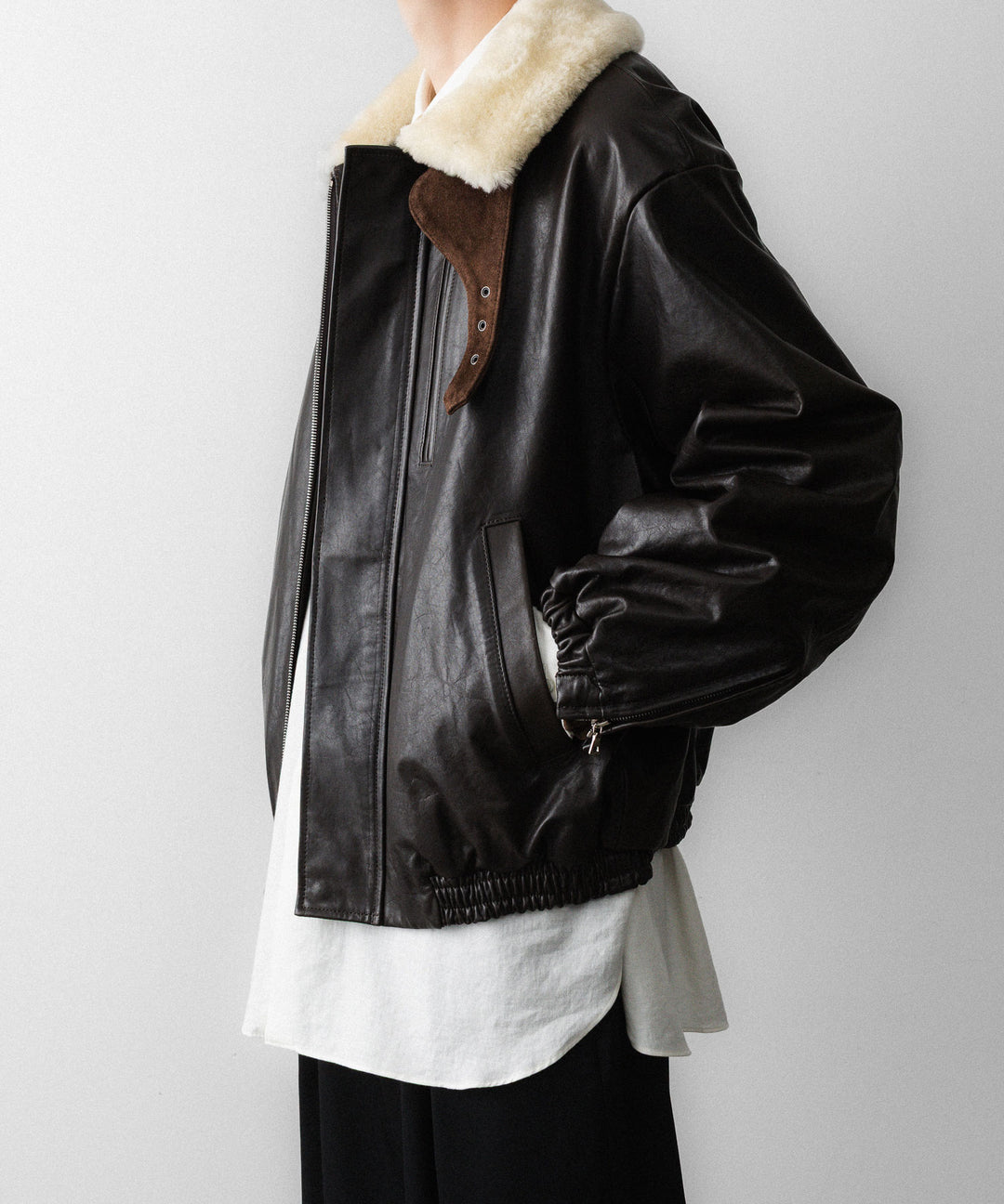 ssstein(シュタイン)のMOUTON COLLAR CALF ZIP JACKET - DARK BROWNの公式通販サイトsession福岡セレクトショップ