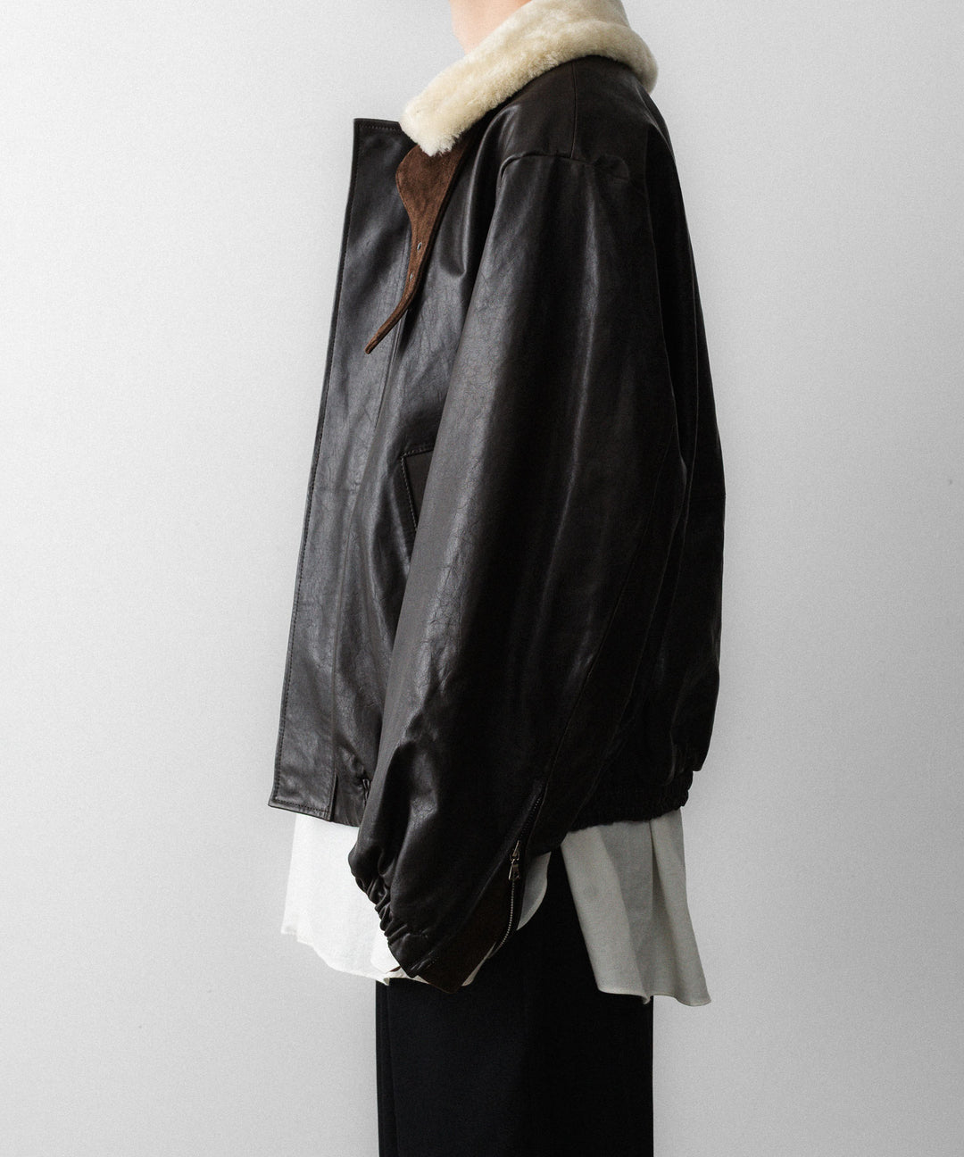 ssstein(シュタイン)のMOUTON COLLAR CALF ZIP JACKET - DARK BROWNの公式通販サイトsession福岡セレクトショップ