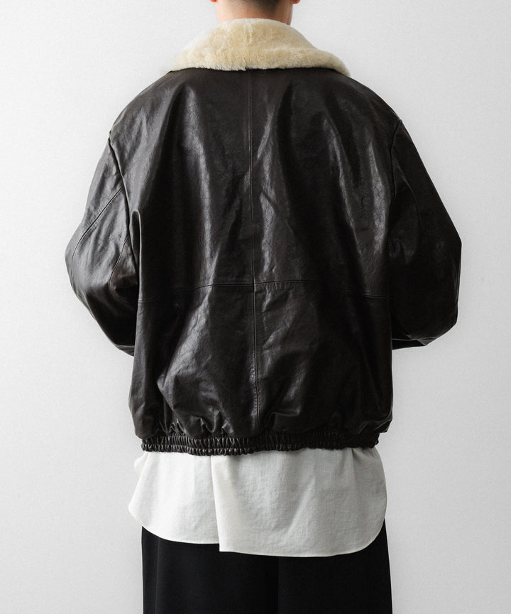 ssstein(シュタイン)のMOUTON COLLAR CALF ZIP JACKET - DARK BROWNの公式通販サイトsession福岡セレクトショップ