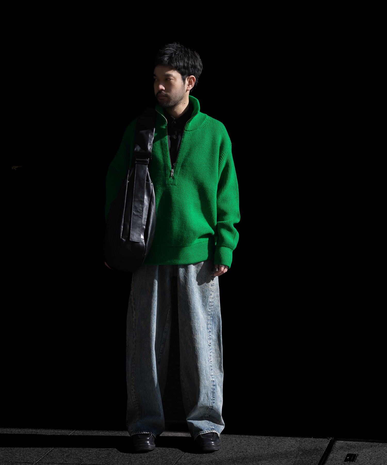 ssstein(シュタイン)の24AWコレクション OVERSIZED DRIVERS KNIT HALF ZIP PULLOVER - GREEN 公式通販サイトsession福岡セレクトショップ