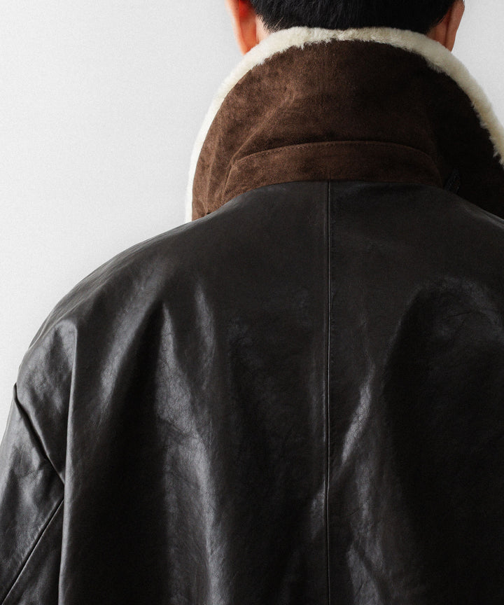 ssstein(シュタイン)のMOUTON COLLAR CALF ZIP JACKET - DARK BROWNの公式通販サイトsession福岡セレクトショップ