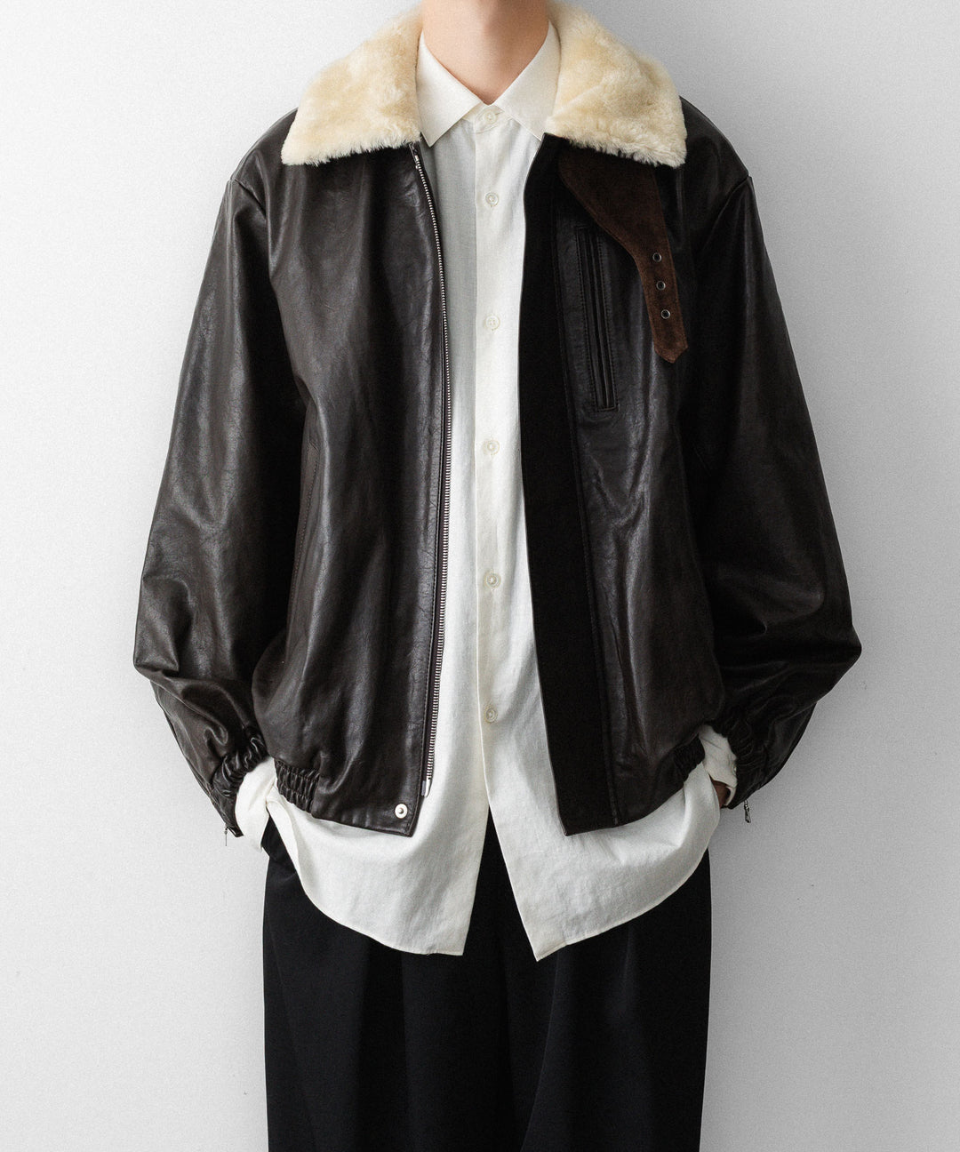 ssstein(シュタイン)のMOUTON COLLAR CALF ZIP JACKET - DARK BROWNの公式通販サイトsession福岡セレクトショップ