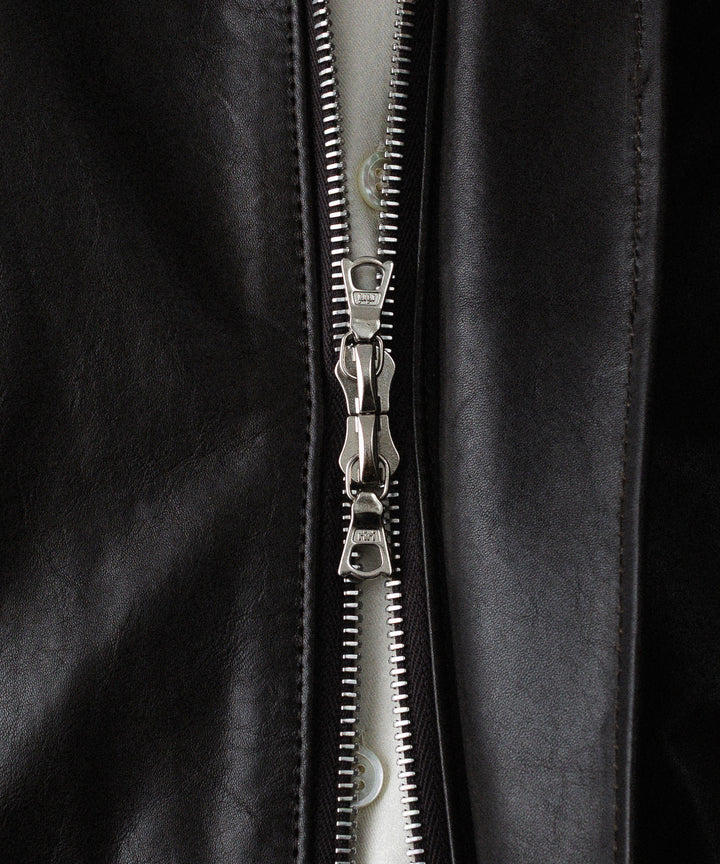 ssstein(シュタイン)のMOUTON COLLAR CALF ZIP JACKET - DARK BROWNの公式通販サイトsession福岡セレクトショップ