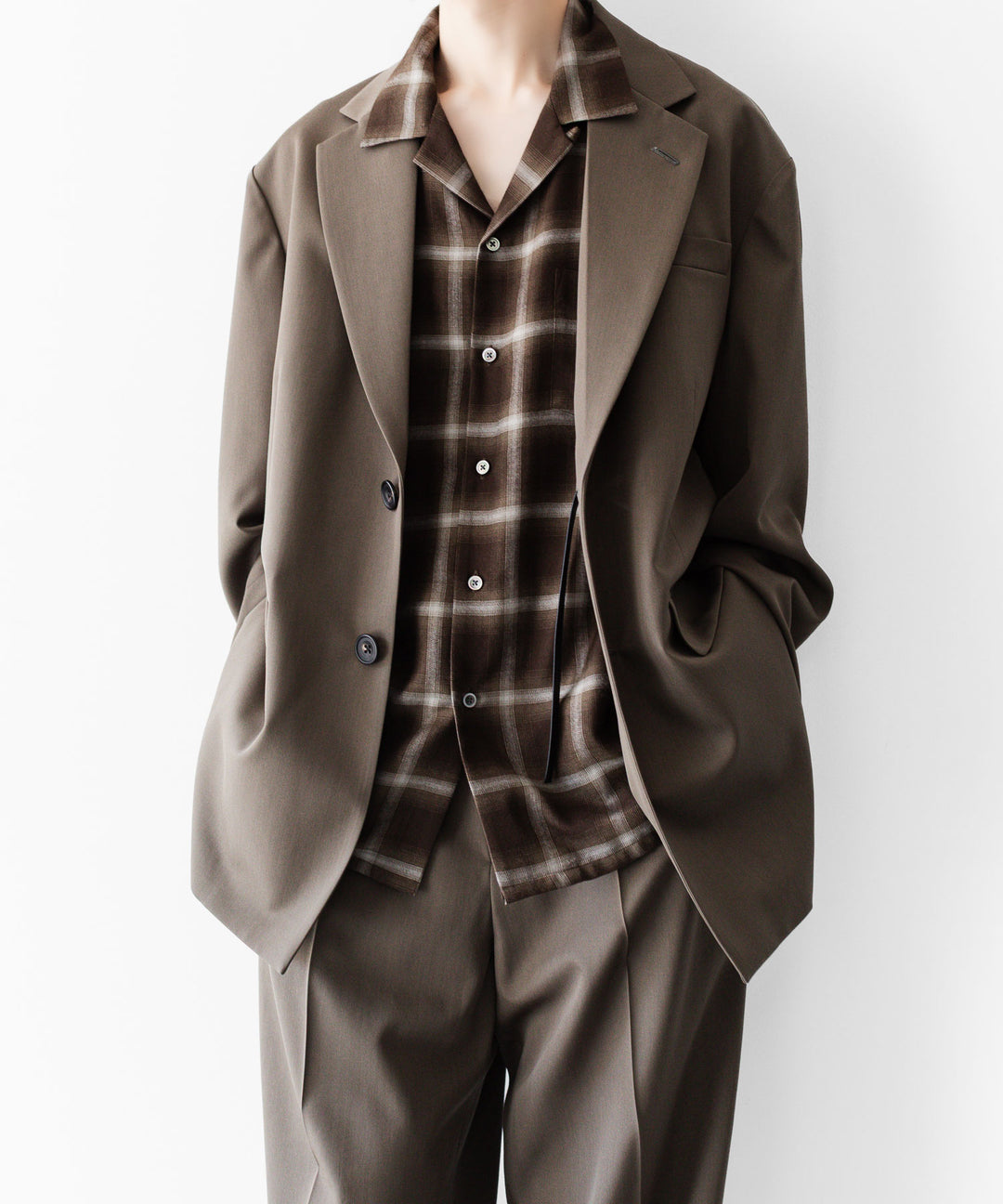 ssstein(シュタイン)のLY/VIS CHECK OVERSIZED OPEN COLLAR SS SHIRT - BROWN OMBREの公式通販サイトsession福岡セレクトショップ