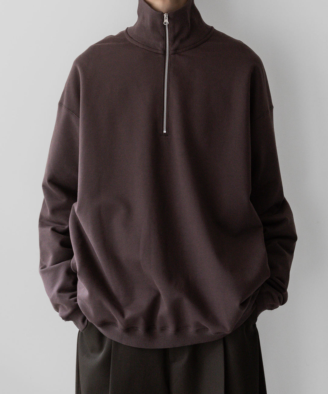 KANEMASA PHIL. カネマサフィル 23AW EXCLUSIVE - 36G SUPER FINE GAUGE HALF ZIP PULLOVER - BROWN sessionセッション福岡セレクトショップ公式通販サイト