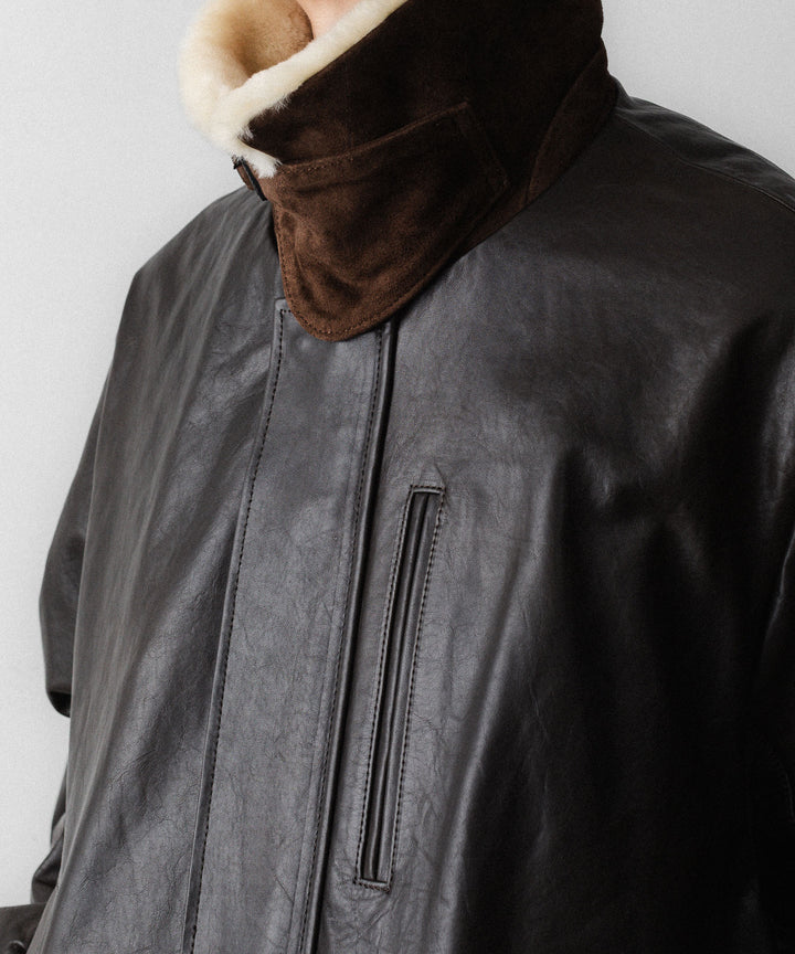 ssstein(シュタイン)のMOUTON COLLAR CALF ZIP JACKET - DARK BROWNの公式通販サイトsession福岡セレクトショップ