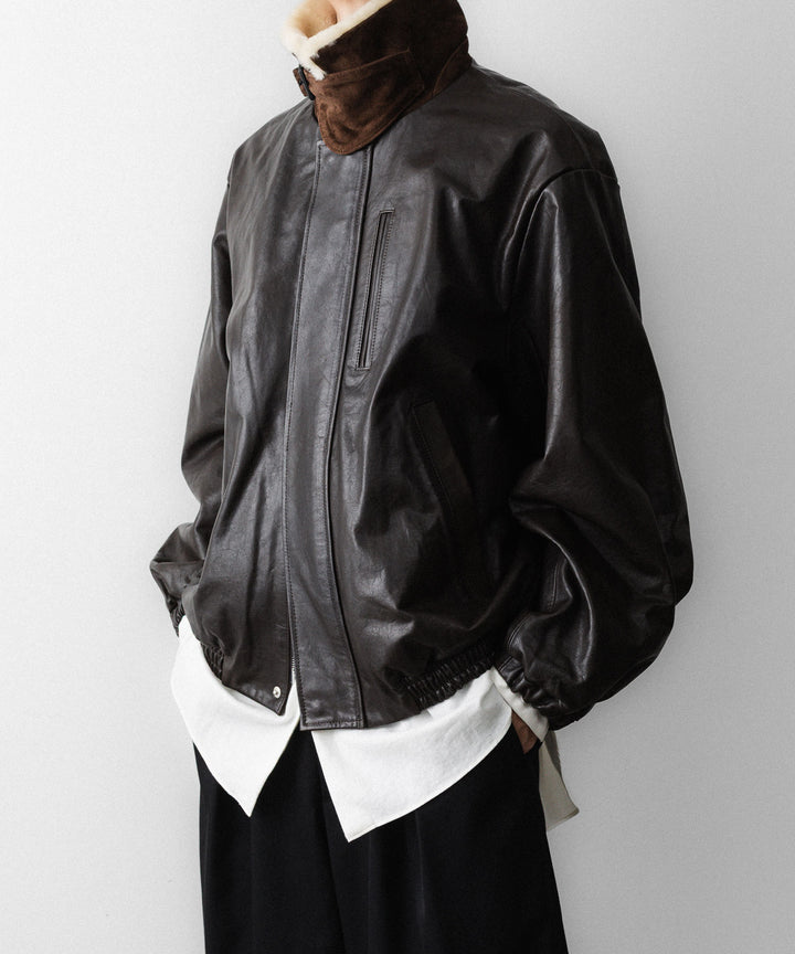 ssstein(シュタイン)のMOUTON COLLAR CALF ZIP JACKET - DARK BROWNの公式通販サイトsession福岡セレクトショップ