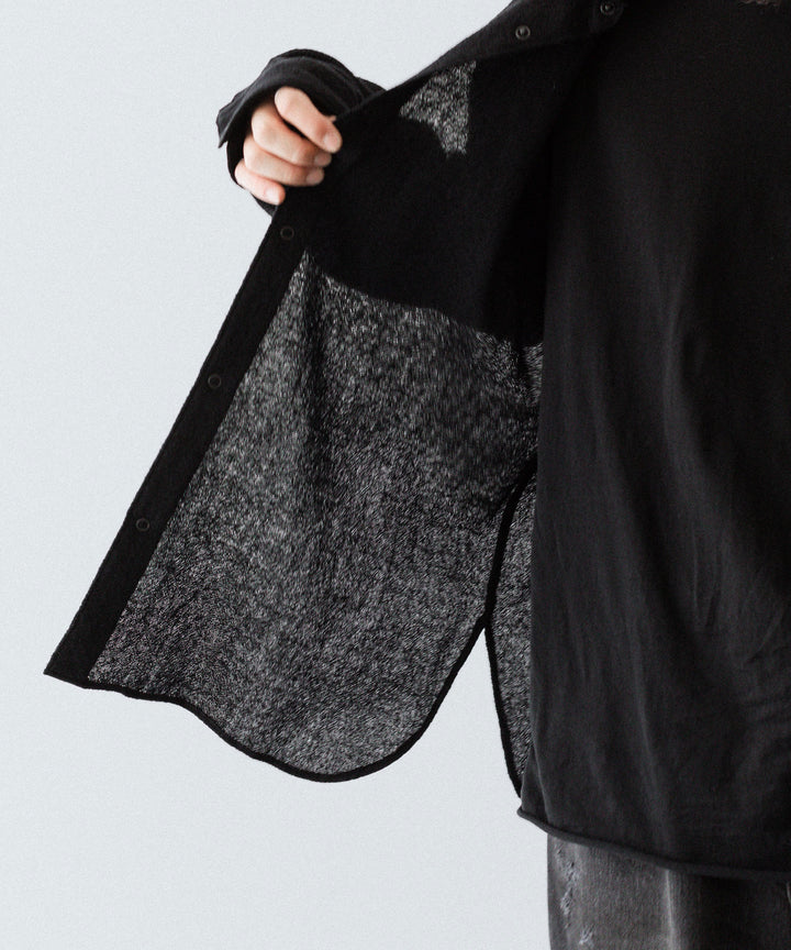 phebus フィーバス WOOL AMUNZEN SHIRTのBLACK 公式通販サイトsession福岡セレクトショップ