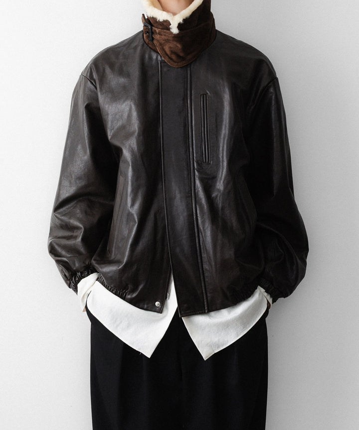 ssstein(シュタイン)のMOUTON COLLAR CALF ZIP JACKET - DARK BROWNの公式通販サイトsession福岡セレクトショップ