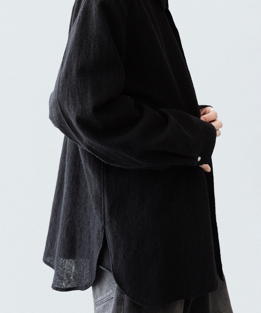 phebus フィーバス WOOL AMUNZEN SHIRTのBLACK 公式通販サイトsession福岡セレクトショップ