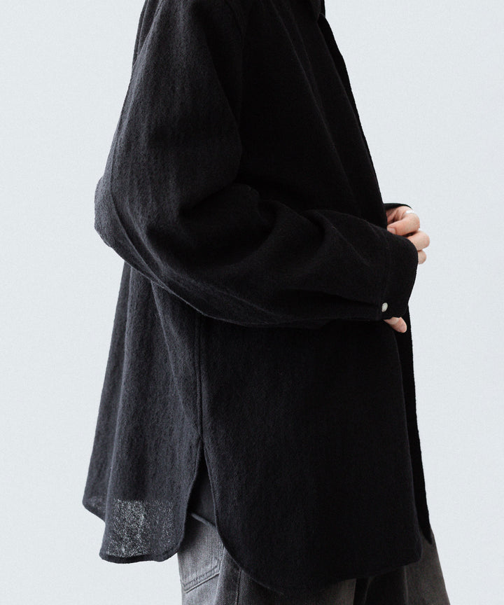 phebus フィーバス WOOL AMUNZEN SHIRTのBLACK 公式通販サイトsession福岡セレクトショップ