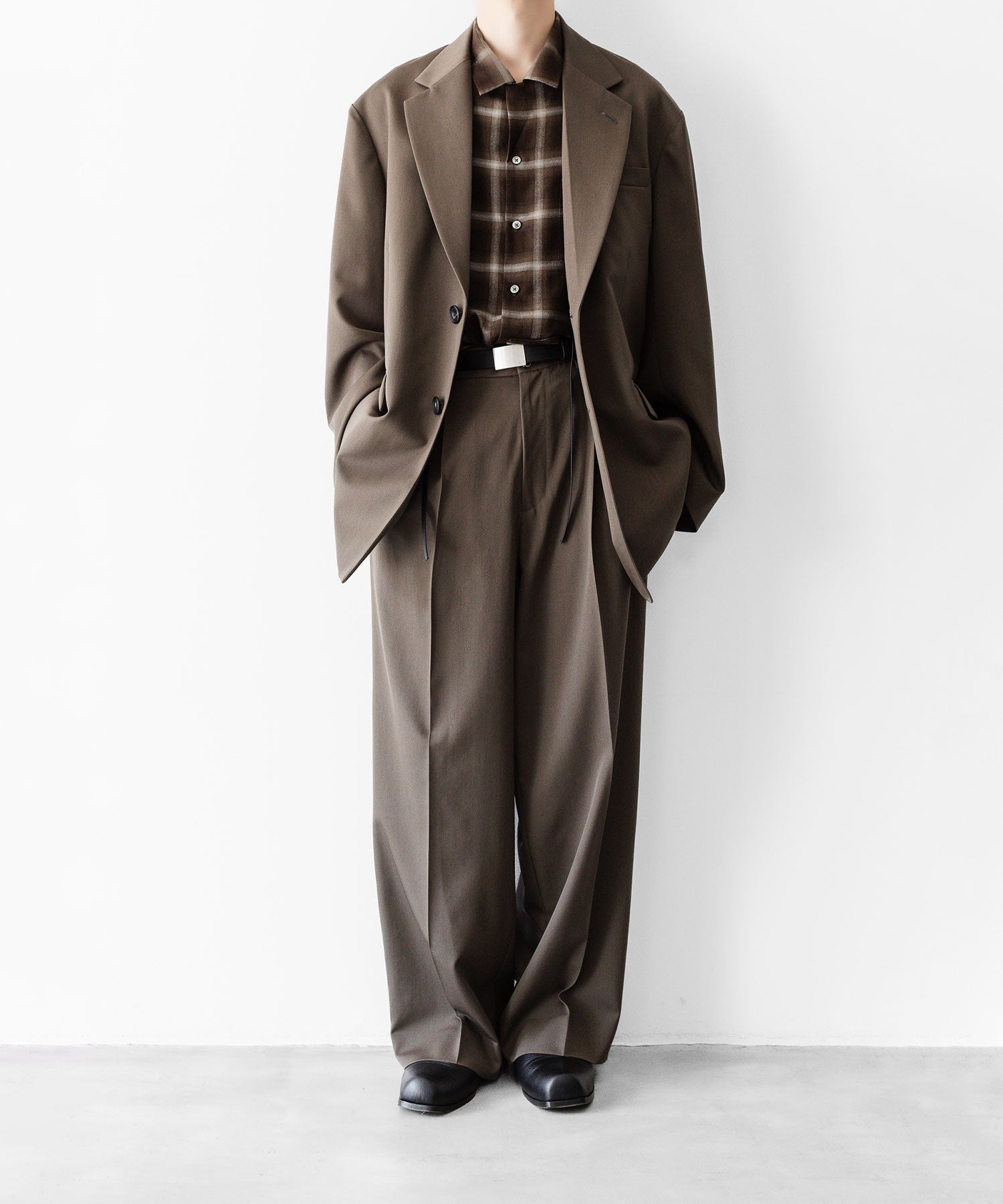 ssstein / シュタイン】EASY LONG WIDE TROUSERS (2/90 WOOL GABARDINE