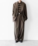 画像をギャラリービューアに読み込む, ssstein(シュタイン)のEASY LONG WIDE TROUSERS (2/90 WOOL GABARDINE) - DARK BEIGEの公式通販サイトsession福岡セレクトショップ
