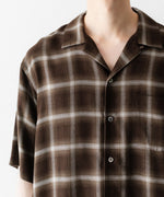 画像をギャラリービューアに読み込む, 【ssstein】LY/VIS CHECK OVERSIZED OPEN COLLAR SS SHIRT - BROWN OMBRE
