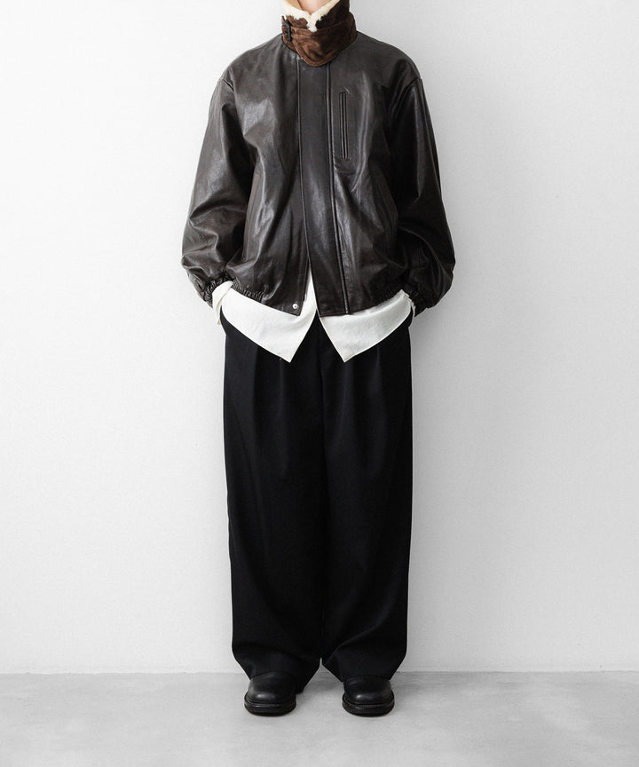 ssstein(シュタイン)のMOUTON COLLAR CALF ZIP JACKET - DARK BROWNの公式通販サイトsession福岡セレクトショップ