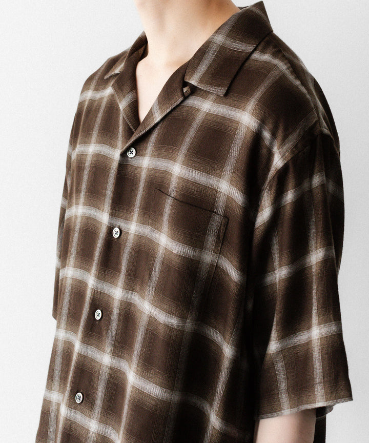 ssstein(シュタイン)のLY/VIS CHECK OVERSIZED OPEN COLLAR SS SHIRT - BROWN OMBREの公式通販サイトsession福岡セレクトショップ