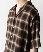 画像をギャラリービューアに読み込む, 【ssstein】LY/VIS CHECK OVERSIZED OPEN COLLAR SS SHIRT - BROWN OMBRE

