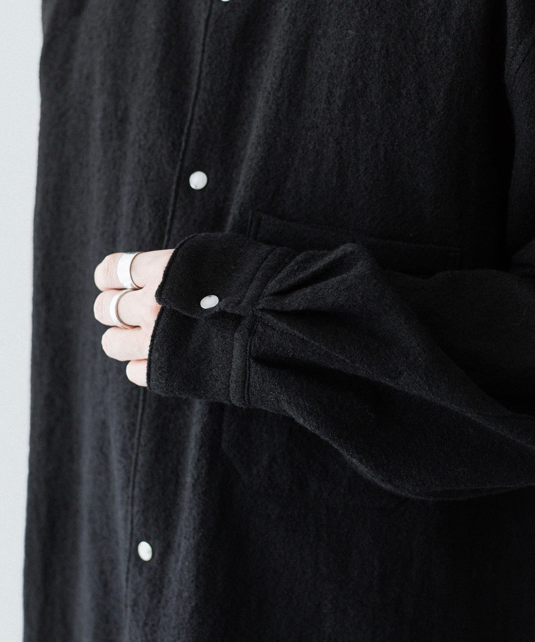 phebus フィーバス WOOL AMUNZEN SHIRTのBLACK 公式通販サイトsession福岡セレクトショップ