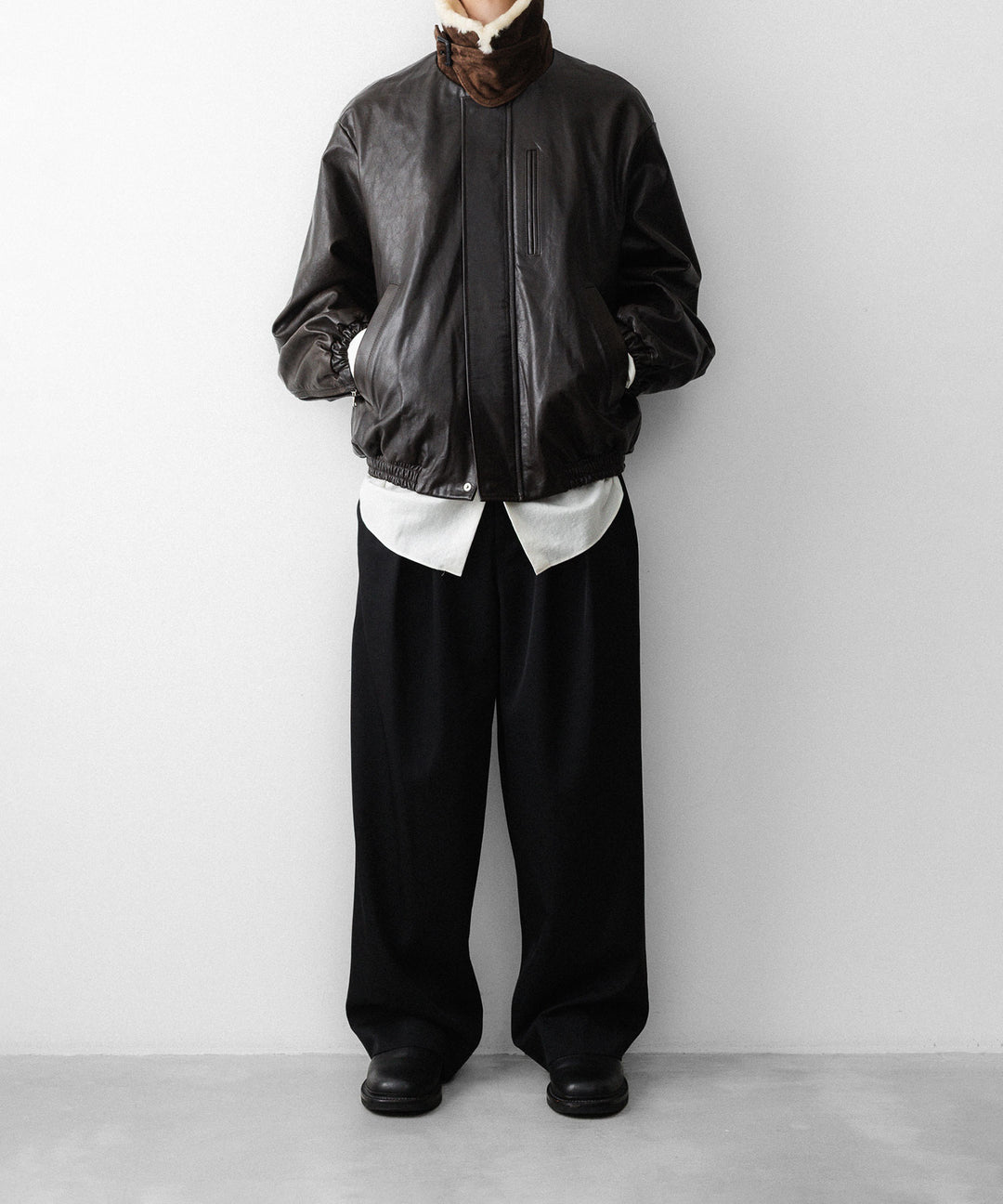 ssstein(シュタイン)のMOUTON COLLAR CALF ZIP JACKET - DARK BROWNの公式通販サイトsession福岡セレクトショップ