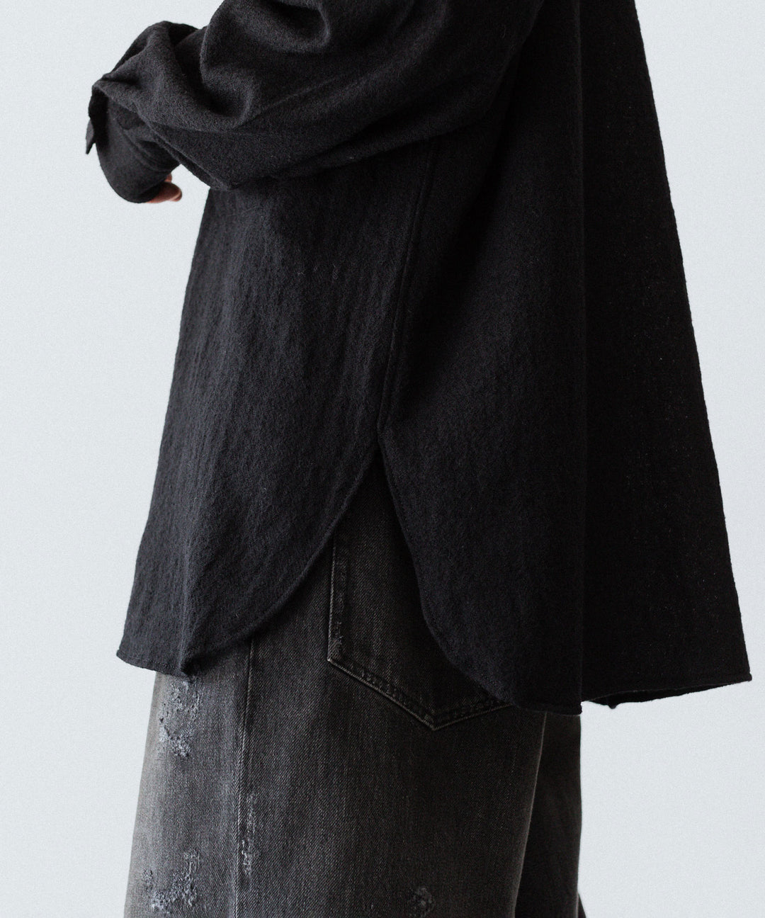 phebus フィーバス WOOL AMUNZEN SHIRTのBLACK 公式通販サイトsession福岡セレクトショップ