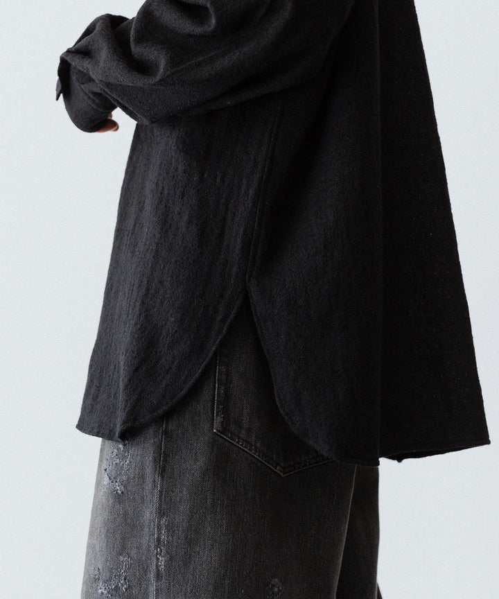 phebus フィーバス WOOL AMUNZEN SHIRTのBLACK 公式通販サイトsession福岡セレクトショップ