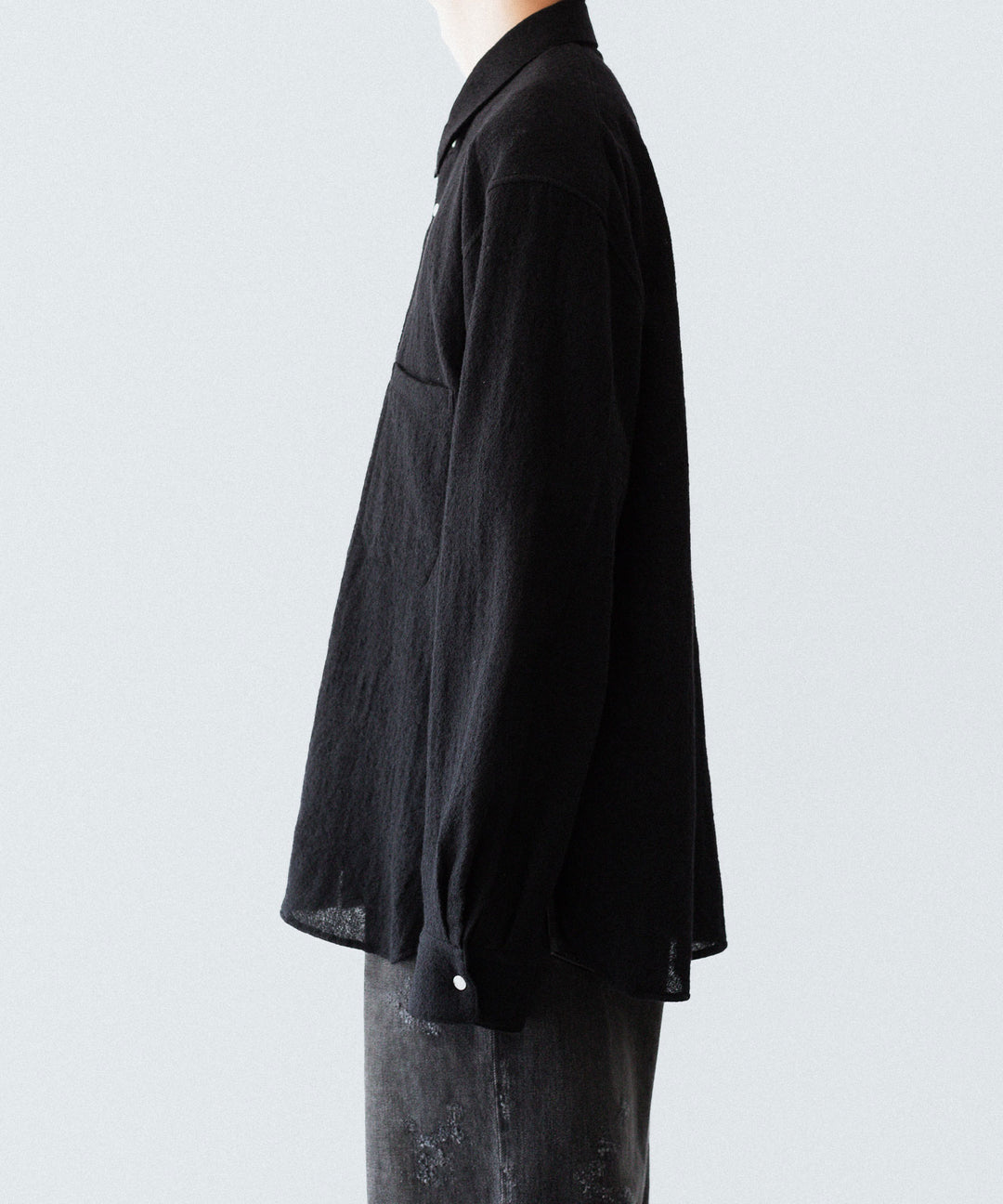 phebus フィーバス WOOL AMUNZEN SHIRTのBLACK 公式通販サイトsession福岡セレクトショップ