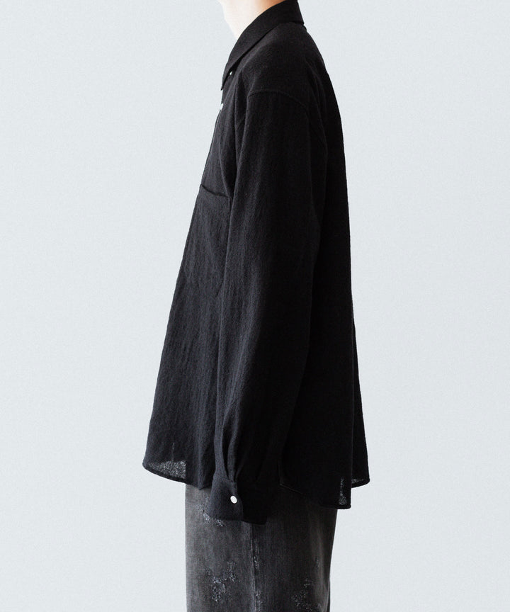 phebus フィーバス WOOL AMUNZEN SHIRTのBLACK 公式通販サイトsession福岡セレクトショップ