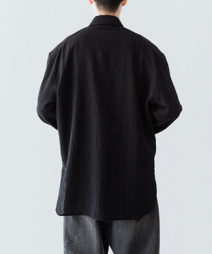 phebus フィーバス WOOL AMUNZEN SHIRTのBLACK 公式通販サイトsession福岡セレクトショップ