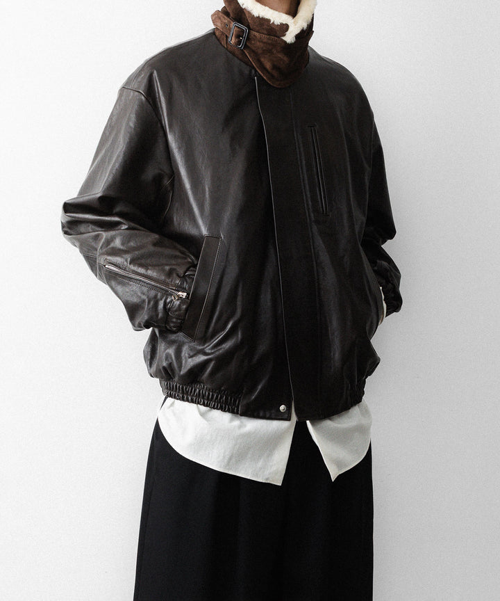 ssstein(シュタイン)のMOUTON COLLAR CALF ZIP JACKET - DARK BROWNの公式通販サイトsession福岡セレクトショップ