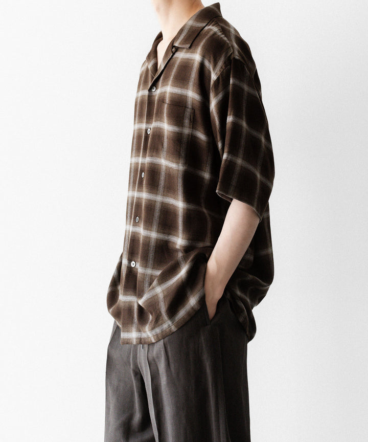 ssstein(シュタイン)のLY/VIS CHECK OVERSIZED OPEN COLLAR SS SHIRT - BROWN OMBREの公式通販サイトsession福岡セレクトショップ