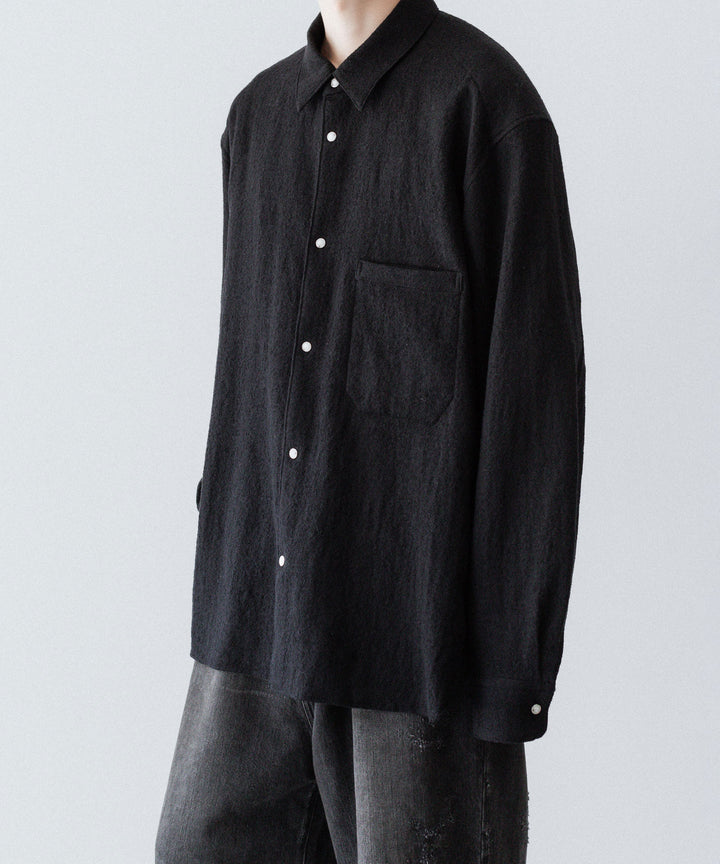 phebus フィーバス WOOL AMUNZEN SHIRTのBLACK 公式通販サイトsession福岡セレクトショップ