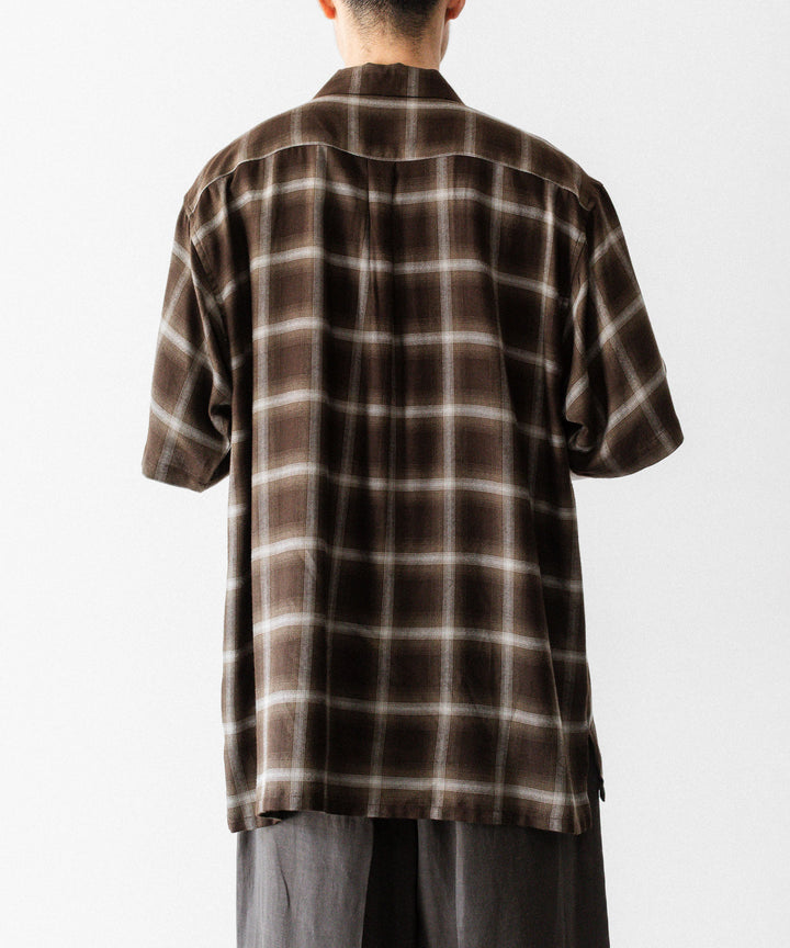ssstein(シュタイン)のLY/VIS CHECK OVERSIZED OPEN COLLAR SS SHIRT - BROWN OMBREの公式通販サイトsession福岡セレクトショップ