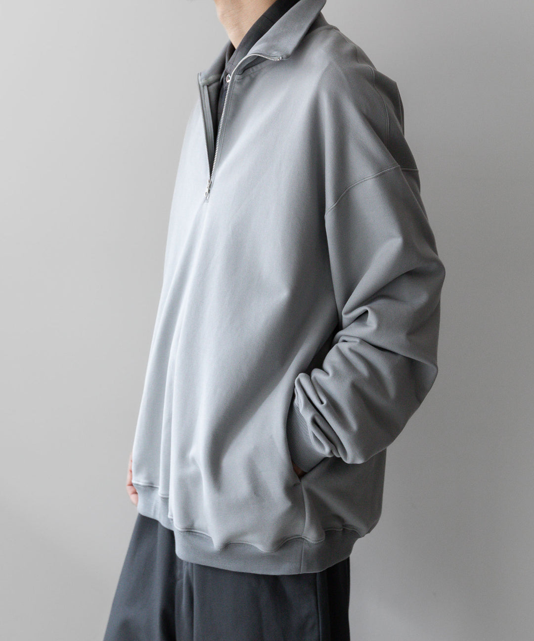 KANEMASA PHIL. カネマサフィル 23AW EXCLUSIVE - 36G SUPER FINE GAUGE HALF ZIP PULLOVER - LIGHT GRAY sessionセッション福岡セレクトショップ公式通販サイト