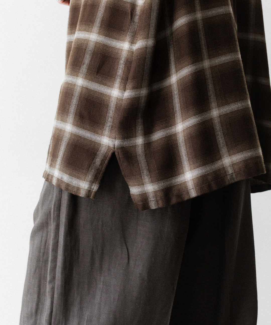 ssstein(シュタイン)のLY/VIS CHECK OVERSIZED OPEN COLLAR SS SHIRT - BROWN OMBREの公式通販サイトsession福岡セレクトショップ
