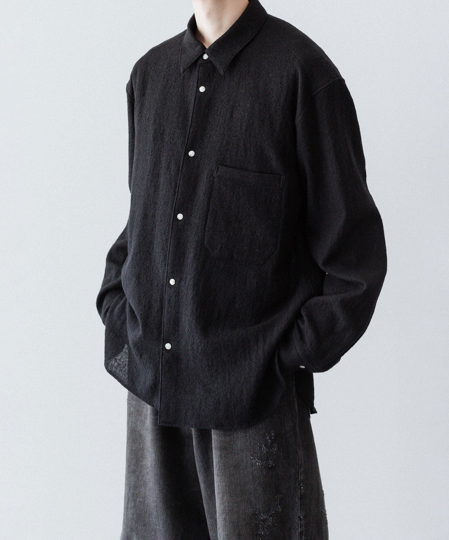 phebus / フィーバス】WOOL AMUNZEN SHIRT - BLACK | 公式通販サイト
