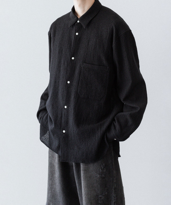 phebus フィーバス WOOL AMUNZEN SHIRTのBLACK 公式通販サイトsession福岡セレクトショップ