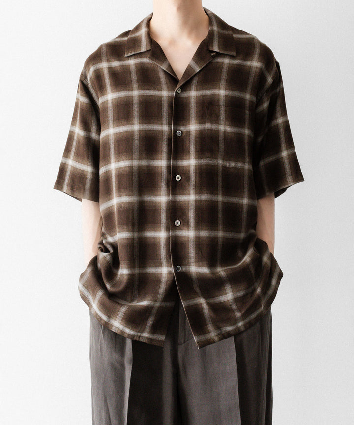 ssstein(シュタイン)のLY/VIS CHECK OVERSIZED OPEN COLLAR SS SHIRT - BROWN OMBREの公式通販サイトsession福岡セレクトショップ